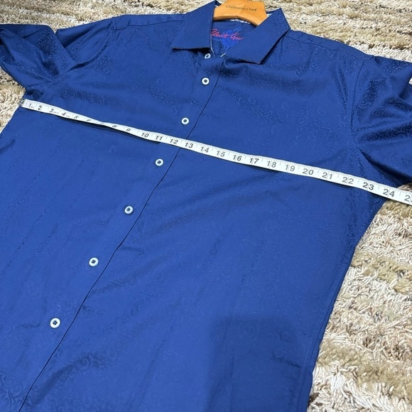 Robert Graham Large Button Up Shirt Blue Printed Cuffs - Picture 13 of 16